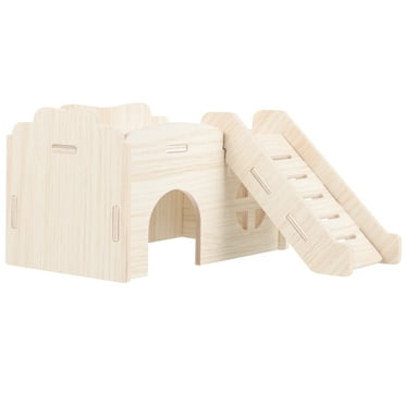 Gerbil House Hamster Cage Accessories Wooden Bed Guinea Castle Toy Solid