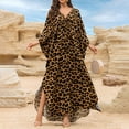 thumbnail image 7 of Women Kaftan Dresses Cover Ups Vintage Boho Printed Long Sleeve V Neck Beach Dress Lightweight Vacation Sheer Bathing Suits, 7 of 7