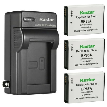 Kastar 3-Pack Battery and AC Wall Charger Replacement for Samsung EA-BP85A EA-BP85A /E BP-85A BP85A Battery SBC-85A Charger Samsung EC-PL210ZBPUUS EC-SH100ZBPBUS EC-SH100ZBPRUS EC-SH100ZBPSUS