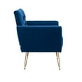 thumbnail image 5 of Accent Chair, Modern Velvet Barrel Chair, Leisure Armchair Single Sofa for Living Room, Navy, 5 of 8