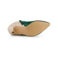 thumbnail image 5 of BLISSFUL STEP Women's Shoes Pointy Toe Print Stiletto Heel Boots Green Beige 7, 5 of 7