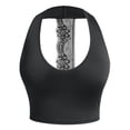 thumbnail image 1 of Top Recortada Panel Encaje Tamaño Plus Rosegal Camisetas sin mangas de talla grande, 1 of 5