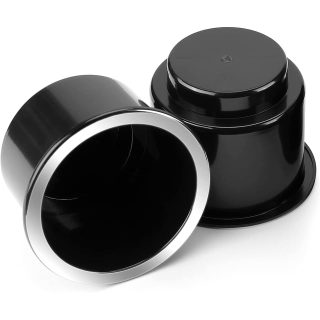Portavasos de 2 piezas para carrito de golf, sofá de coche, barco RV, elegante cromado, portavasos de plástico universal grande, portavasos de montaje empotrado para sofá de mesa pontón JM