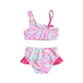 thumbnail image 3 of GYRATEDREAM Girls Swimsuit 2 Pcs Tankini Swimwear Bikini Set Ruffle Bathing Suits 1-14 Years, 3 of 9