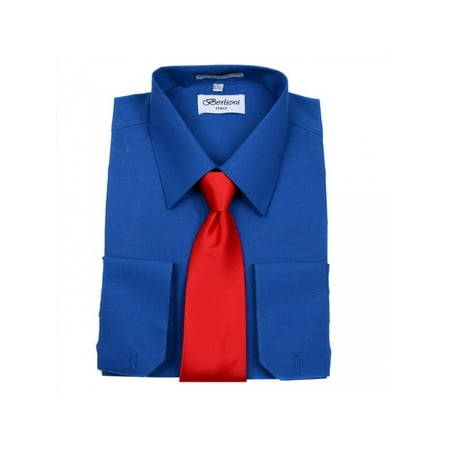 Men's Berlioni Business Tie Set Dress Shirt And (Best Inexpensive Dress Shirts)