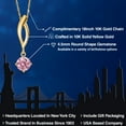 thumbnail image 2 of Gem Stone King 10K Yellow Gold Pink Lab Grown Diamond Pendant Necklace for Women | 0.36 Cttw | Gemstone April Birthstone | Round 4.5MM | With 18 inch Chain, 2 of 6