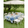 thumbnail image 4 of Outdoor Tablecloth with Umbrella Hole for Patio/Picnic/Party/Camping, Spring Floral Waterproof Table Cloth Rectangle Table Cover Washable, Watercolor Flowers Eucalyptus Leaves Wooden Gray (60"x 84"), 4 of 9
