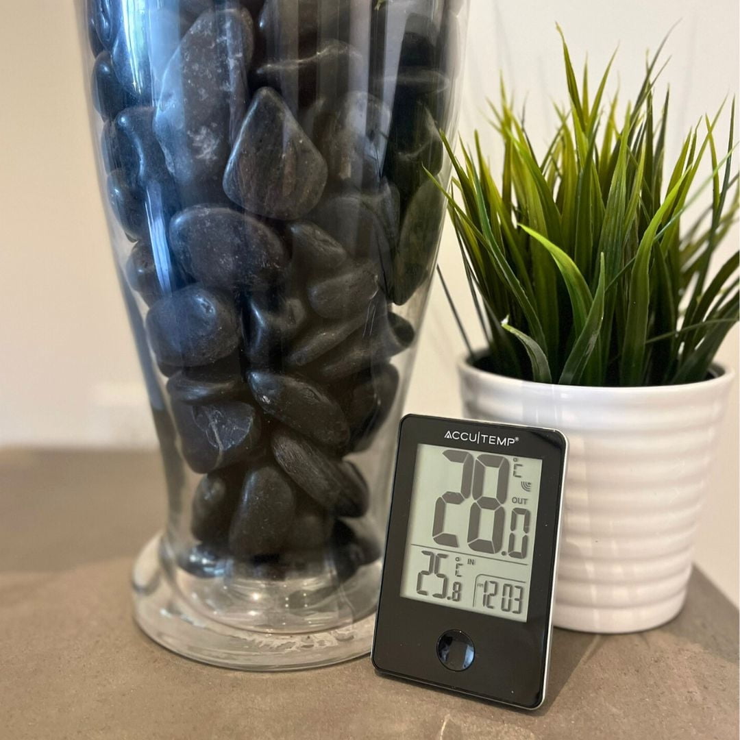 Thermomètre sans fils avec horloge Accutemp Climatic Usage Intérieur/Extérieur
