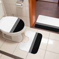 thumbnail image 4 of Black White Striped Bath Mat 3 Piece Bathroom Rug Set, Modern Abstract Art Aesthetics Non Slip Bath Rug Contour Mat and Toilet Lid Cover, Absorbent Shower Mats Soft Bath Rugs and Mats Sets, 4 of 8