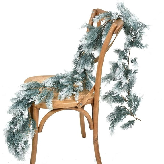 Pine Christmas Decoration, 6Ft Artificial Greenery Garland White for Holiday Season Mantel Fireplace Table Runner Centerpiece Decor