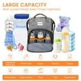 thumbnail image 3 of Diaper Bag Backpack with Changing Station, Baby Diaper Bag Backpack with Portable Crib, Large Capacity Diaper Backpack with Insulated Bottle Pockets & Stroller Straps for Mom Dad, Gray, 3 of 12