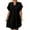 Black, variant on Women's Plus Size Loose Casual Fashion Ruffled Sleeve V-Neck Dress - Navy Blue XXXXL