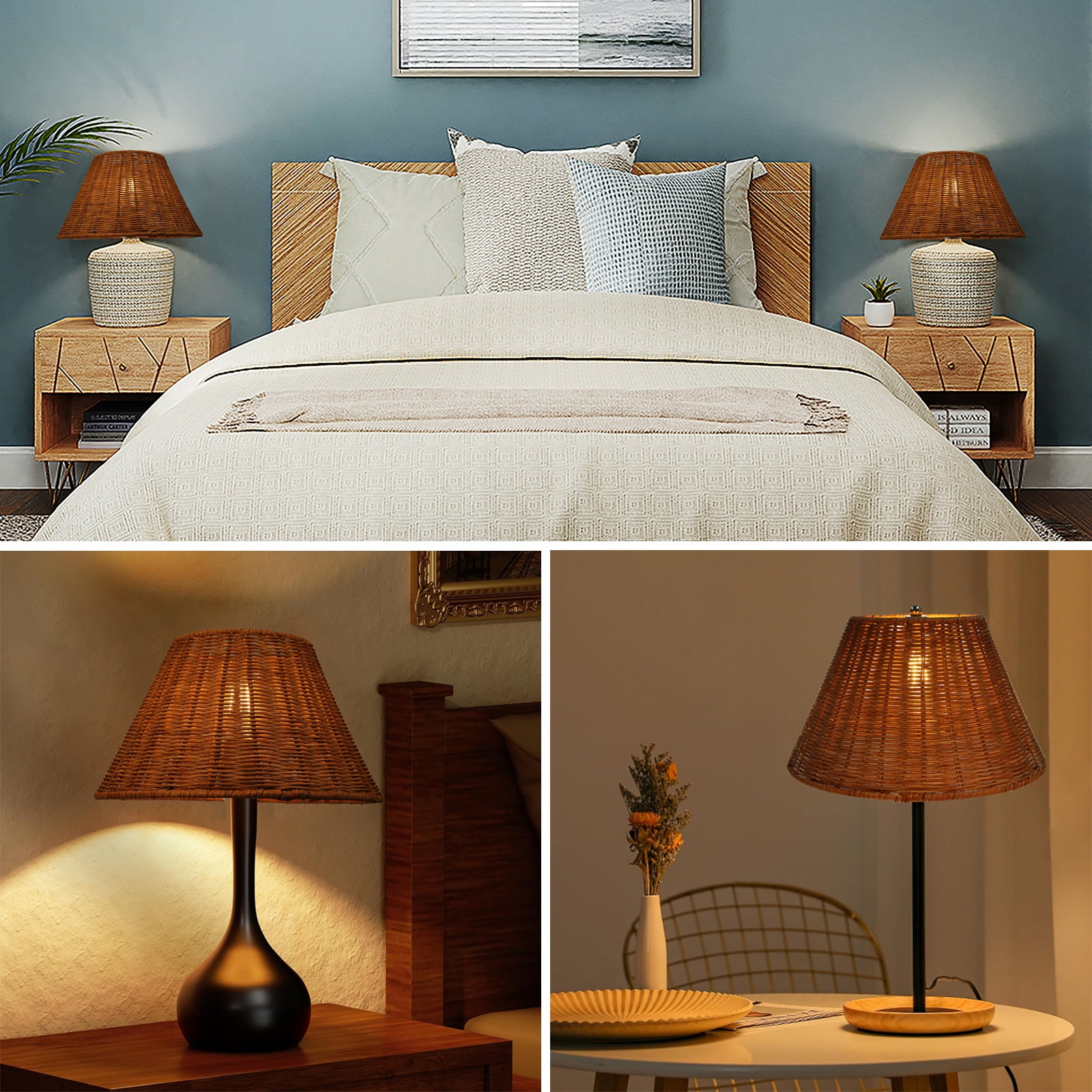Osasy Retro Natural Barrel Lamp Shade