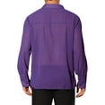 thumbnail image 3 of INSPIRE CHIC Men's Shirts Sheer Button Down Long Sleeve Party Shirt XL Purple, 3 of 5