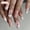 B, variant on 24Pcs Long Stiletto Press On Nails, Transparent Nude Full Cover Glossy Acrylic Fake Nails Reusable Glue On False Nail Tips for Cool Trendy Daily Party Gothic Women Nail Art Decoration