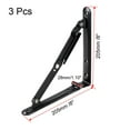 thumbnail image 2 of Folding Bracket 8 inch 205mm for Shelves Table Desk Wall Mounted Support Collapsible Long Release Arm Carbon Steel 3pcs, 2 of 5
