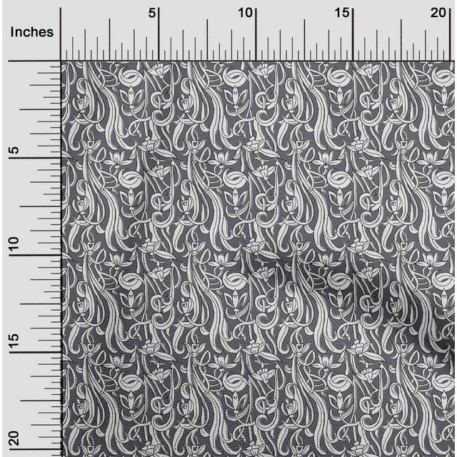 oneOone Cotton Flex Fabric Leaves & Floral Block Decor Fabric Printed BTY 40 Inch Wide