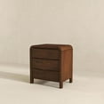 thumbnail image 6 of Noble House Lionel Mid-Century Modern Nightstand, Solid Wood Frame Storage Table with 3 Drawers for Bedroom, Brown, 6 of 6