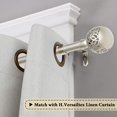 thumbnail image 2 of Window Treatment Single Curtain Rod Set Telescoping Curtain Rod with Carved Hollow Ball Finials, Adjustable Length from 28 to 48-Inch, 3/4 Inch Diameter, Nickel, 2 of 6