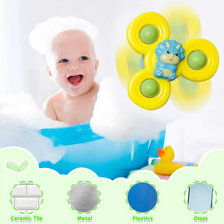 SEPHIX Baby Girl Toys Gifts for 1 2 3 Year Old Boy, Bathtub Bath Toys Set  for Toddlers 1-3, Suction Spinner Toys for Babies 12 18 + Months, Toddler