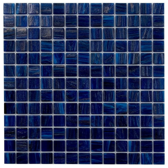 Apollo Tile Celestial 12 in. x 12 in. Glossy Egyptian Blue Glass Mosaic Wall and Floor Tile (20 sq. ft./case) (20-pack)