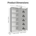 thumbnail image 4 of Madesa Garage Set 2 Pantry Storage Cabinet with 10 Utility Shelves 47"L Wooden Organization Unit for Garage - White, 4 of 11