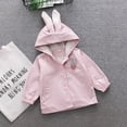 thumbnail image 4 of Mercatoo Toddler Baby Girls Boys Waterproo𝐟 Windbreaker Hooded Jacket Outwear Kids Bunny Ear Sweatshirt Rain Jacket Fall, 4 of 9