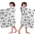 thumbnail image 4 of White Cow Milk Cow Pattern Hooded Bath Towel，50"x30" for Ages 3 To 12 Kids, Quick Dry Lightweight Soft Microfiber Hood Beach Towel Cover Up for Kids, 4 of 7