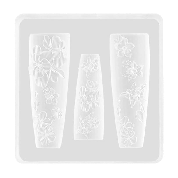 Uñas Accesorios Molde Silicona 3D Perla Cadena Diseño DIY Manicura Plantilla con Patrones Resina Artesanía Herramienta Cake Icing Silicona Mini Silicona Hojas Flor Animales Plantilla