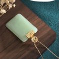 thumbnail image 3 of HOOUN Fashion Green Jade Jewelry Charm Pendant with Chain Necklace Gold Plated, 3 of 5