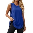 thumbnail image 2 of Yievot Womens Athletic Tank Tops Summer Crew Neck Side Slit Loose Fit Casual Workout Tops, 2 of 7