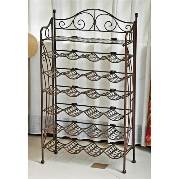 Iron 24-Bottle Wine Rack, Bronze
