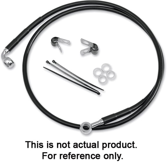 Motorcycle Parts +2" Extended Black Vinyl-Coated Front Brake Line Kit 640112-2BLK