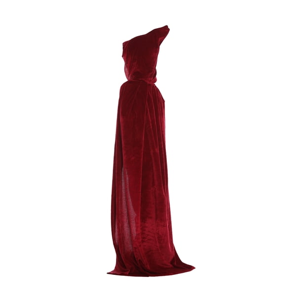 Capa con capucha de Halloween Capa de terciopelo Unisex Niños Niños Capa larga Vestido de lujo Disfr Meterk Vino rojo/M