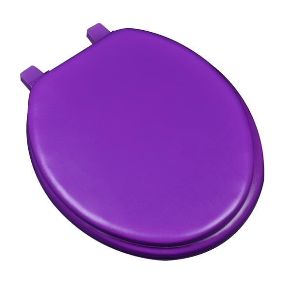 BathDecor Deluxe Soft Round Toilet Seat with a Closed Front in Purple.