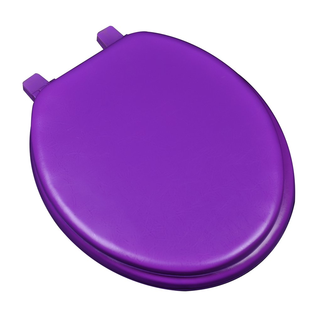 BathDecor Deluxe Soft Round Toilet Seat with a Closed Front in Purple