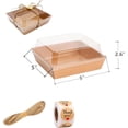 thumbnail image 2 of 50 Pack Small Charcuterie Boxes with Clear Lids, Paper Mini Charcuterie Boxes To Go, Disposable Food Container, 5 Inch Dessert Boxes for Dessert, Cookie, Sandwich, Cake (Brown), 2 of 8