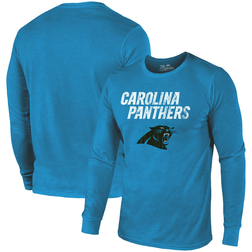 Carolina Panthers Majestic Threads Lockup Tri-Blend Long Sleeve T-Shirt ...
