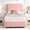 Pink, variant on Cloud Twin Bed Frame with Adjustable Headboard, Modern Boucle Fabric Upholstered Platform Bed, Low to Floor, Anti-Collision Soft Rounded Corners, Easy Assembly