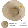 thumbnail image 5 of Sombrero de ala ancha para mujer, sombrero de paja plegable para verano, sombrero de cubo para playa, 5 of 5