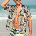 thumbnail image 4 of Uemuo Butterflies Printed Regular Fit Short Sleeve Casual Hawaiian Shirt for Men,Aloha shirt,Tropical shirt,Floral print shirt,Vacation Beach shirt-Medium, 4 of 9