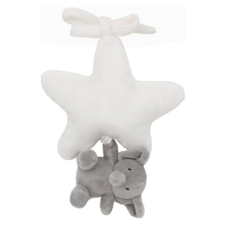 Child of Mine by Carter's Plush Elephant Musical Pull Toy, Grey and White