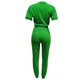 thumbnail image 4 of TRKIYQC Conjuntos de Pantalones Largos para Mujer, Camiseta Corta de Patchwork de Manga Corta + Conjunto de Pantalones de Cintura Elástica de Cintura Alta TRKIYQC moda, 4 of 5