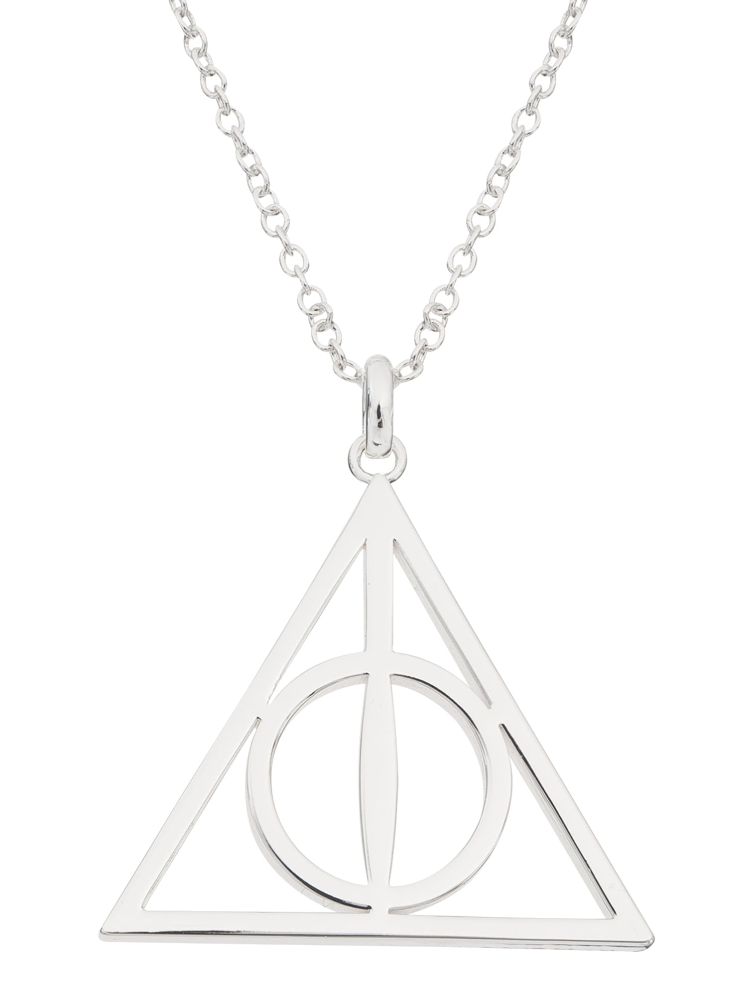 The Deathly Hallows Harry Potter Necklace pendant Stainless Steel SILVER PLATED! 