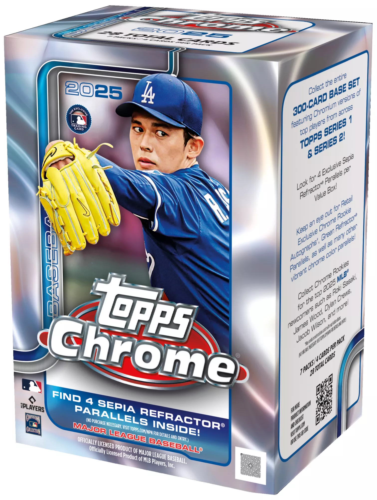 2019 Topps Chrome Baseball Blaster Box- 8 packs total