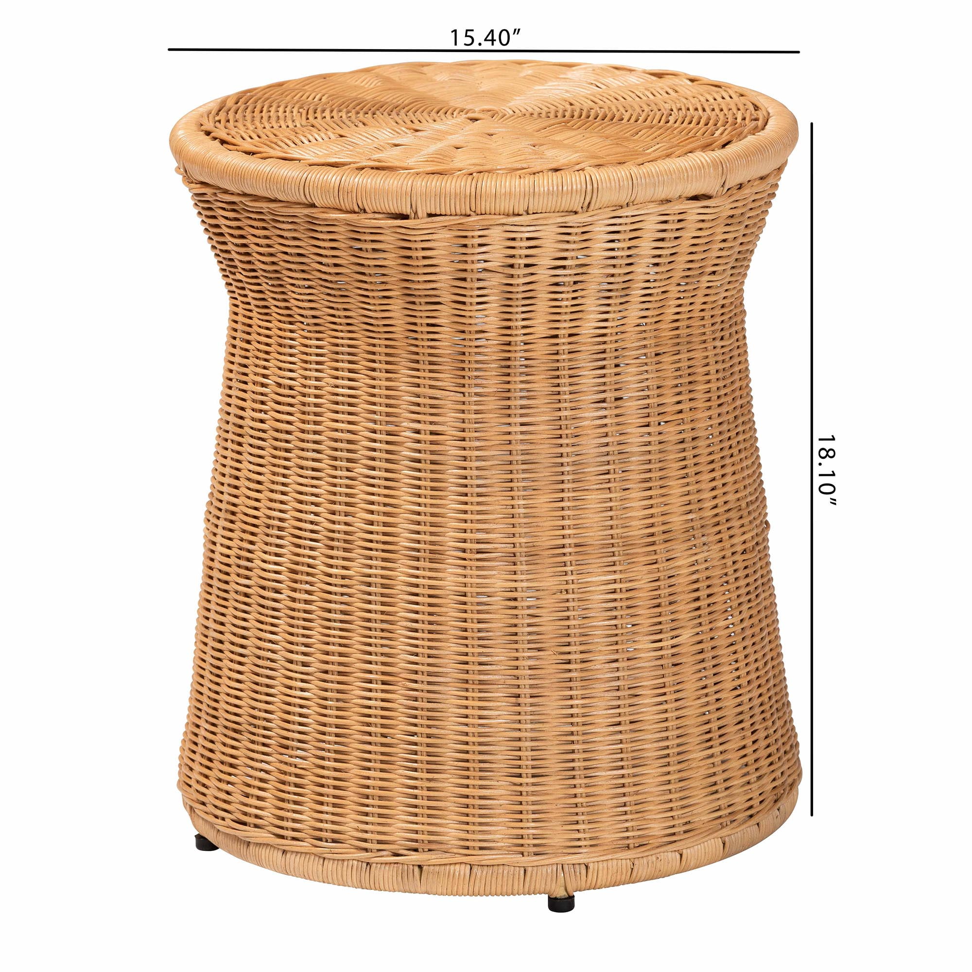 bali & pari Caroline Boho End Table, 15"W, Light Honey