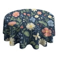 thumbnail image 4 of Pioneer Flower Floral Print Pattern Round Tablecloth 60"x60",Wrinkle Wipeable Table Cloth for Kitchen Dining Room Picnic Patio Party, 4 of 6