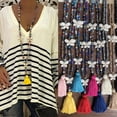 thumbnail image 1 of AYYUFE Boho Women Colorful Beads Butterfly Stone Tassel Pendant Sweater Chain Necklace, 1 of 8
