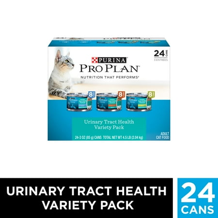 Purina Pro Plan Canned Cat Food (24 Pack) Purina Pro Plan Urinary Tract Health Wet Cat Food Variety Pack, FOCUS Urinary Tract Health Formula, 3 oz. Cans ()
