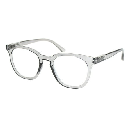 Retro Hipster Plastic Horned Rim Mod Fashion Reading Glasses Slate +4.0